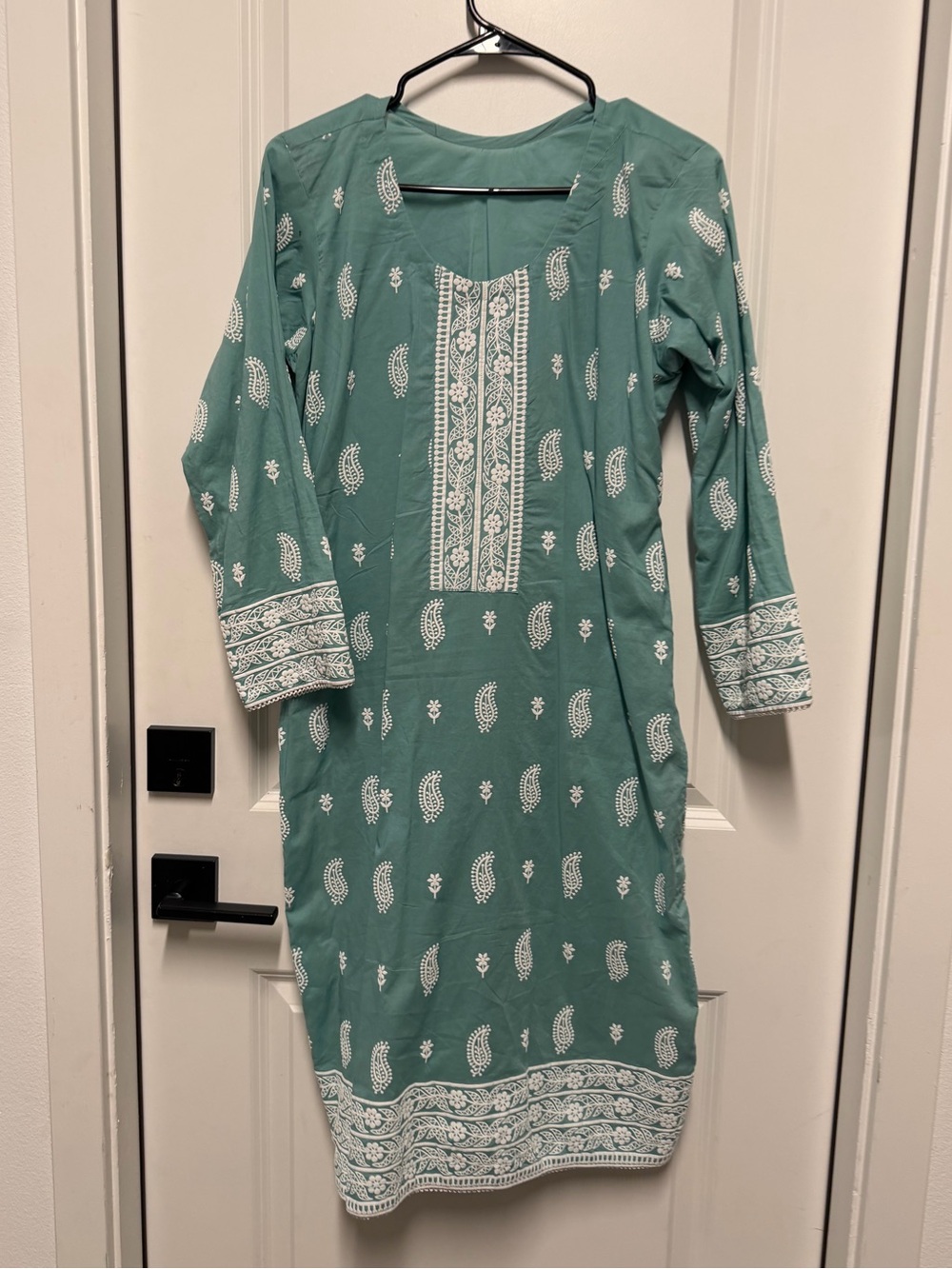 Sage Green & White Embroidered Pakistani 3 Piece Suit - Picture 4 of 8